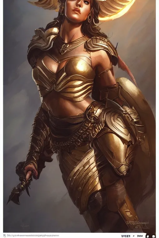 Image similar to amazon valkyrie athena, d & d, fantasy, portrait, highly detailed, headshot, digital painting, trending on artstation, concept art, sharp focus, illustration, art by artgerm and greg rutkowski and magali villeneuve