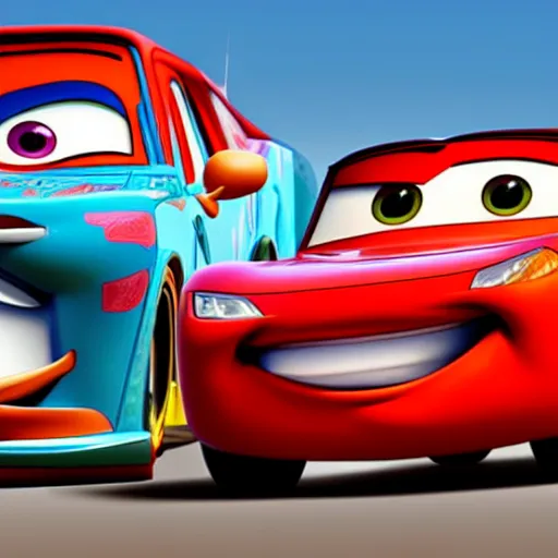 Image similar to beautiful muscular Pixar cars, photorealistic,