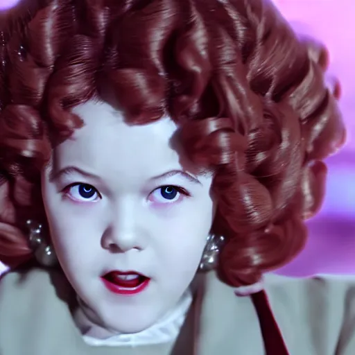 Prompt: cinematic shot of shirley temple as tatsumaki, live action, 4 k