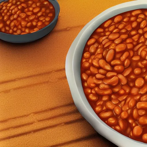 Prompt: Reigen Arataka eating baked beans, photorealistic, post-processing, digital art