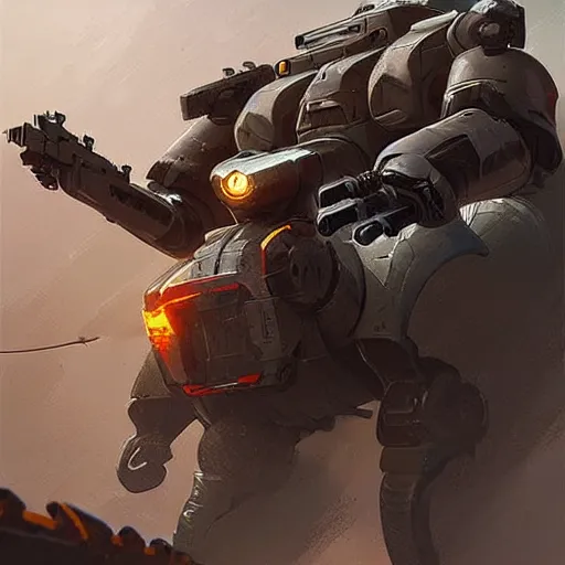 Prompt: a heavily armed battlebot, extremely detailed digital art by greg rutkowski