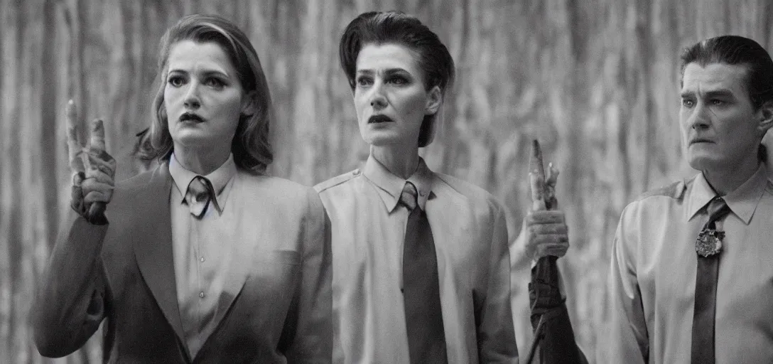 Prompt: twin peaks, season 3, episode 8