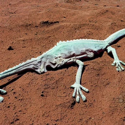 Image similar to a chameleon skeleton on mars