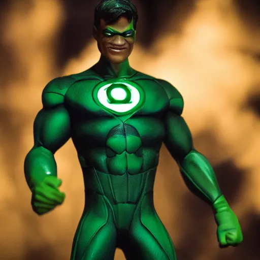 Image similar to A photo of green lantern performer by Jamie Foxx, highly detailed, 8K