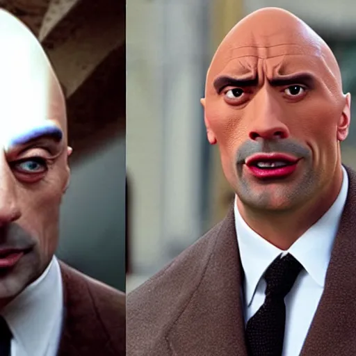 Image similar to Mr. Bean as Dwayne The Rock Johnson, The People's Eyebrow