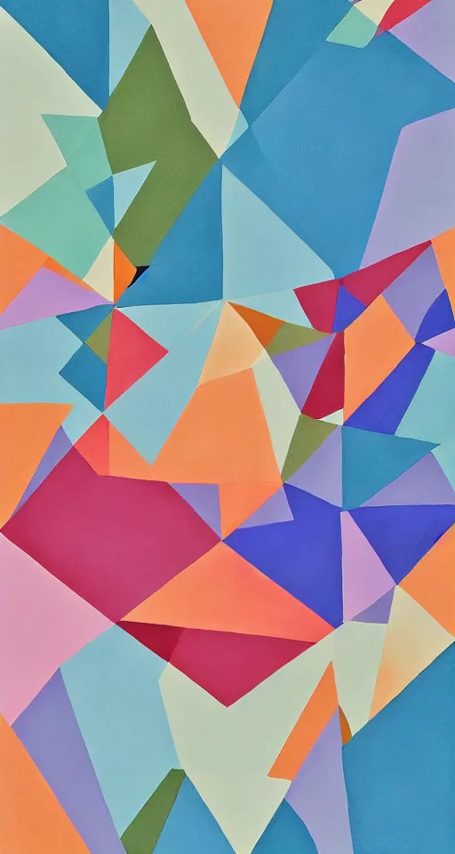 Prompt: art deco geometric shapes, pastels colors, matte gouche illustration, textured