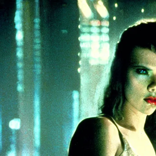 Image similar to a still of Scarlett Johansson in Blade Runner (1982)