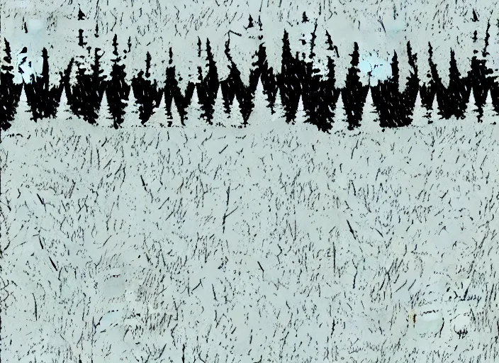 Image similar to stark minimalist rocky snowdrift birch landscape background from calvin and hobbes by bill watterson