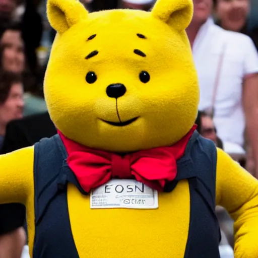 Prompt: elon musk cosplaying as winnie the pooh