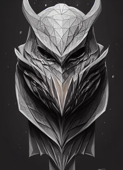 Image similar to anthropomorphic triangle head in edgy darkiron grandpa, intricate, elegant, highly detailed animal monster, digital painting, artstation, concept art, smooth, sharp focus, illustration, art by artgerm, wayne barlowe, trending on artstation and greg rutkowski and alphonse mucha, 8 k