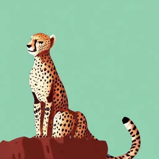 Prompt: a digital painting of a cheetah, a storybook illustration by James Gilleard, trending on behance, generative art, trypophobia, biomorphic, circuitry