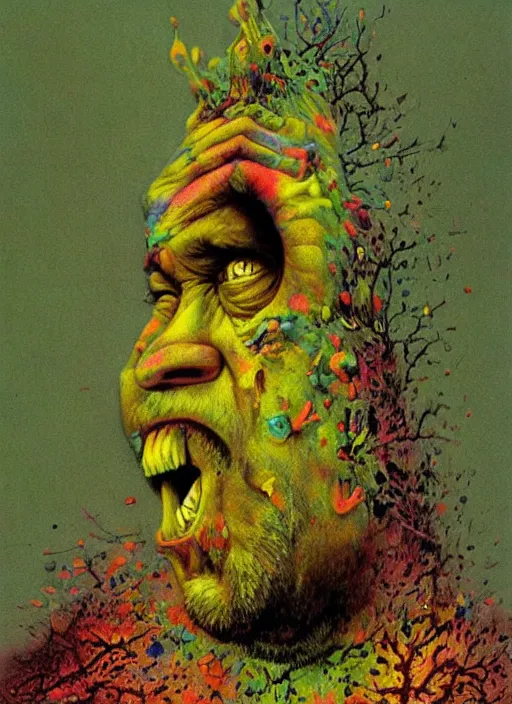 Image similar to alex jones by zdzislaw beksinski and lisa frank