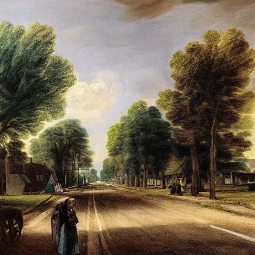 Image similar to Streets of Marshal Arkansas, Portrait artwork by Thomas GAINSBOROUGH