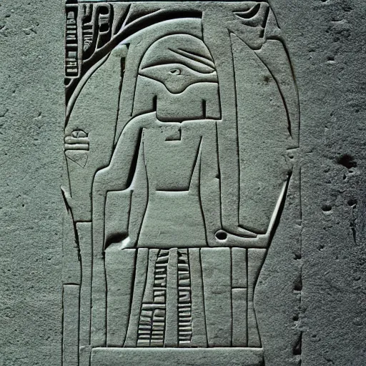 Image similar to alien, hieroglyphs