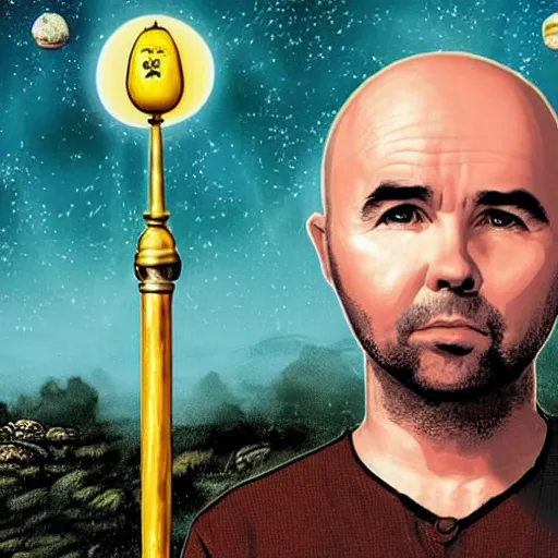 Prompt: Karl Pilkington tarot card