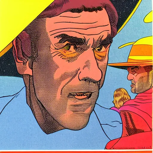 Image similar to sean connery retro minimalist portrait moebius starwatcher comic by jean giraud, 8 k