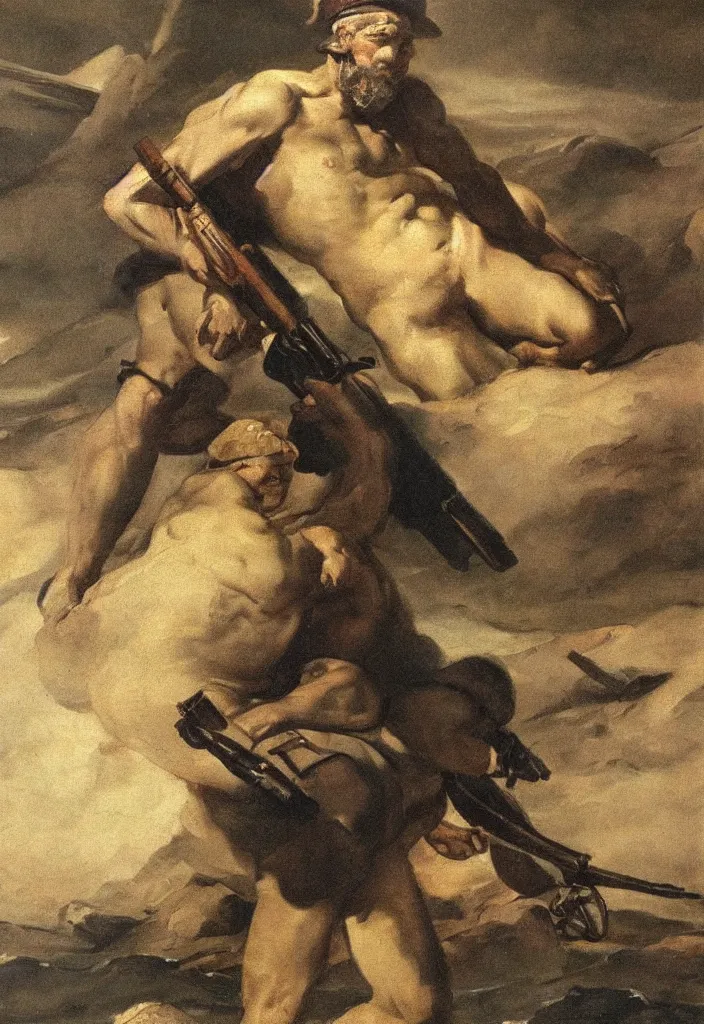 Prompt: navy seal painted by theodore gericault