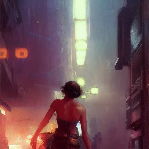 Prompt: maia mitchell, hyperrealistic full figure, bladerunner street alley, art of elysium by frank frazetta and by jeremy mann and by alphonse mucha, fantasy art, photo realistic, dynamic lighting, artstation, full figure poster, volumetric lighting, very detailed face, 4 k, award winning