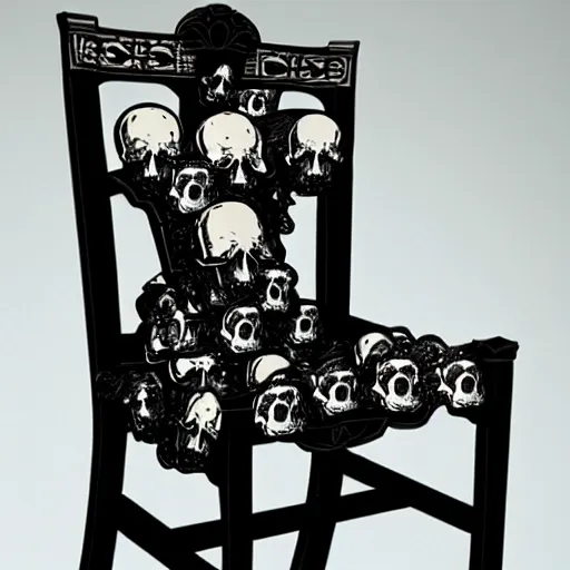 Image similar to a chair made from skulls