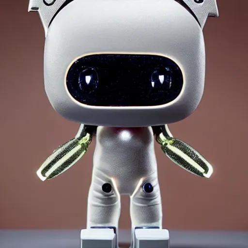 Prompt: a highly detailed vinyl figure with lighting bolts coming out of its eyes, square nose, electric eyes, sparking eyes, realistic lighting, realistic reflections