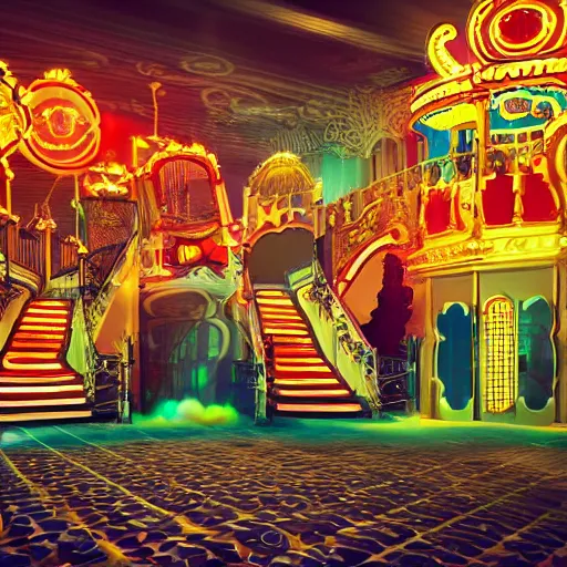 Image similar to ghosts having fun in a lunapark, kodac picture, 7 0's vibe, eerie athmosphere, photorealistic, hd