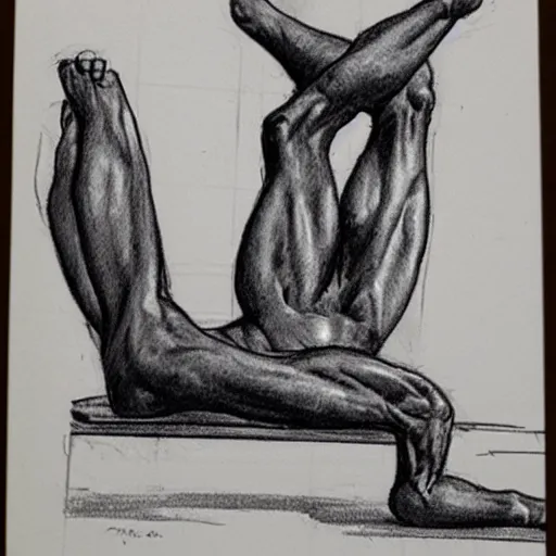 Prompt: sketch of a man on a leg extension doing leg exercises,