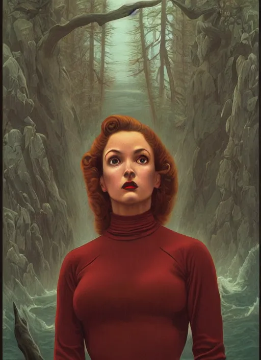 Image similar to twin peaks poster art, old retro pulp, by michael whelan, rossetti bouguereau, artgerm, nostalgic, old fashioned, of the physical embodiment of the concept of rot