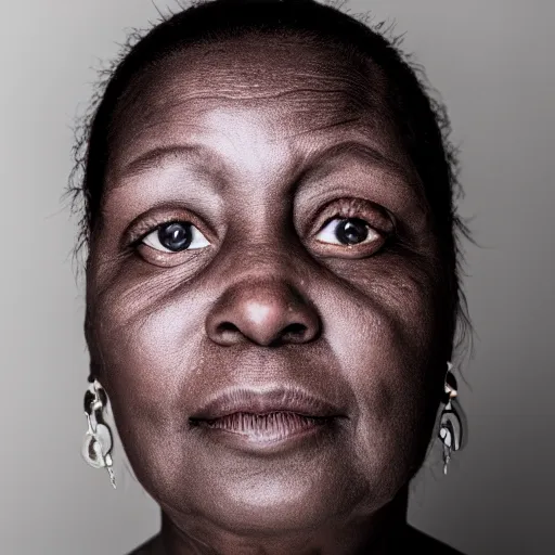 Prompt: an face of mother ashame, photograph, studio lighting