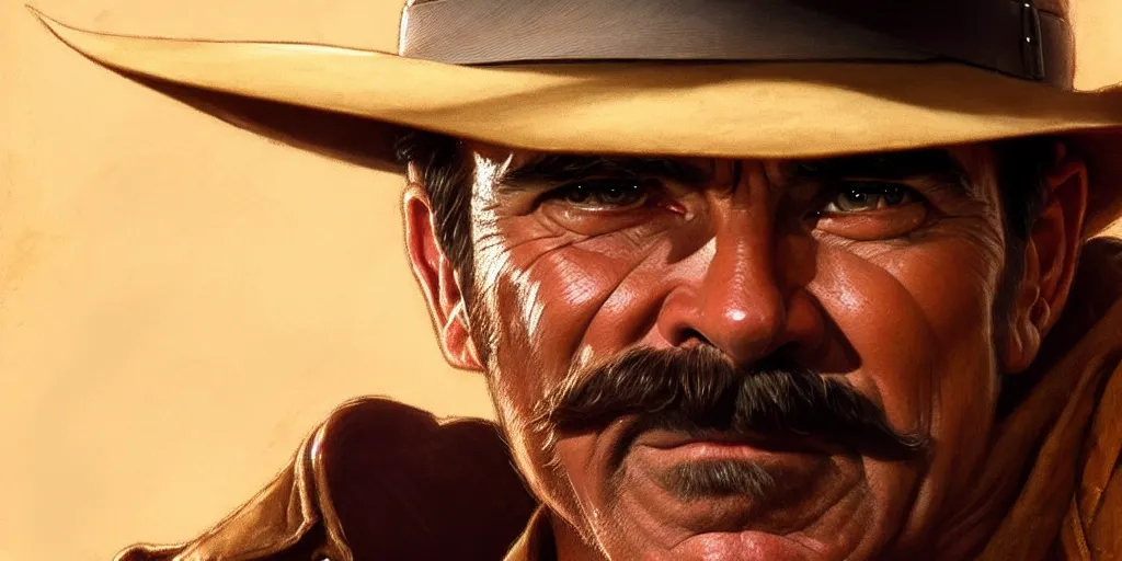 Image similar to tom selleck as indiana jones, cinematic, highly detailed, digital painting, artstation, concept art, matte, sharp focus, illustration, art by artgerm and greg rutkowski and alphonse mucha