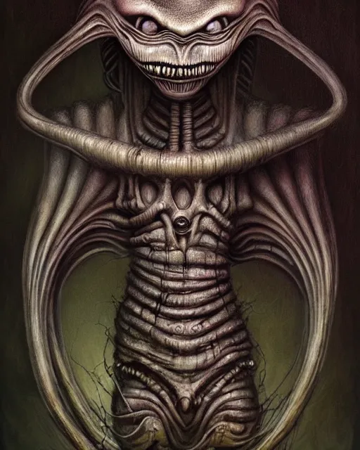 Image similar to highly detailed giger alien, hyper realistic, artstation, illustration, nicoletta ceccoli, mark ryden, lostfish, dan decarlo, bob clampett, max fleischer, digital paint, matte paint, vivid colors, detailed and intricate environment