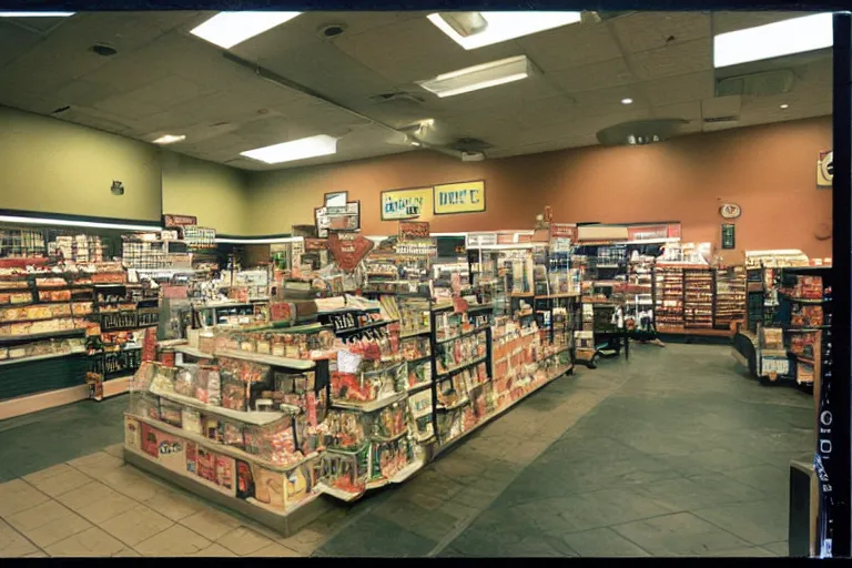 Image similar to fred meyer deli in 1 9 9 8. polaroid