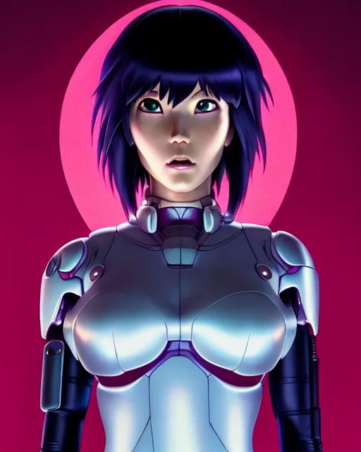 Image similar to weta disney pixar movie still portrait photo of motoko kusanagi ghost in the shell : : as cyborg woman by pixar : : by weta, wlop, ilya kuvshinov, rossdraws, artgerm, marvel, maxim cover, latex, octane render, sweaty, iridescent, bright morning, anime, liosh, mucha : :