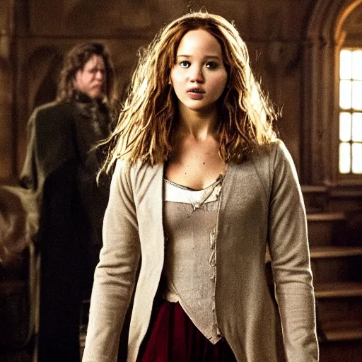 jennifer lawrence as hermione granger in harry potter