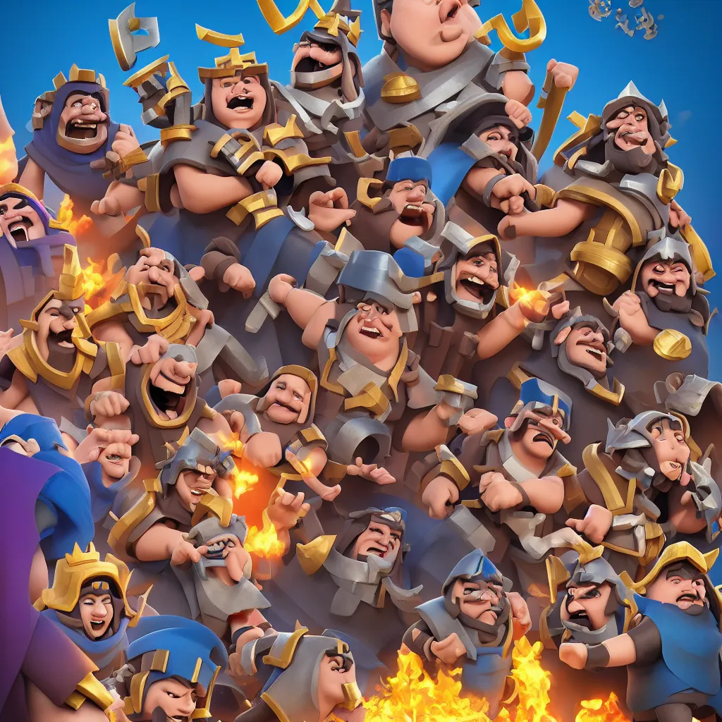 Prompt: movie poster for clash royale, a mobile game by supercell oy