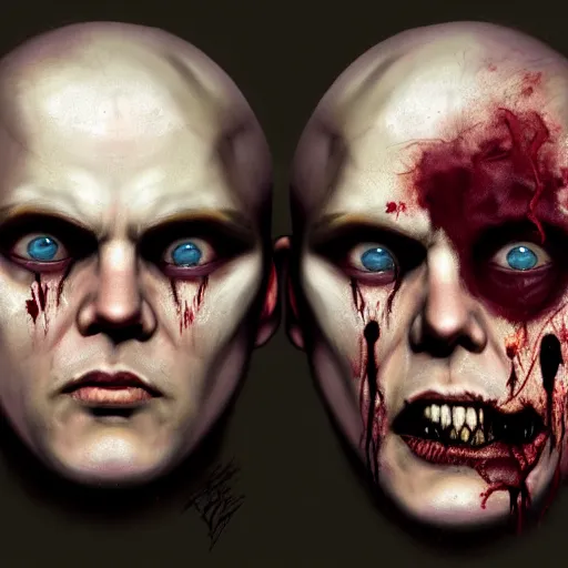 Image similar to color head portrait of young and youthful billy corgan as a zombie, 7 days to die zombie, gritty background, fine art, award winning, intricate, elegant, sharp focus, cinematic lighting, digital painting, 8 k concept art, art by michael hussar, art by brom, art by guweiz and z. w. gu, 8 k