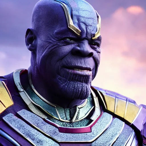 Image similar to lil wayne as thanos, movie still, cinematic lighting