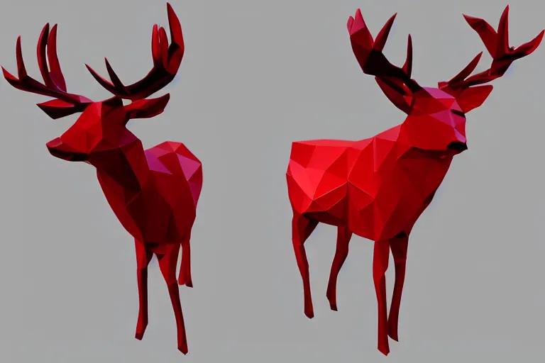 Image similar to lowpoly art of red deer