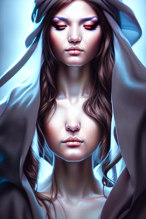 Prompt: Photorealistic hyperrealism priestess by Artgerm and WLOP