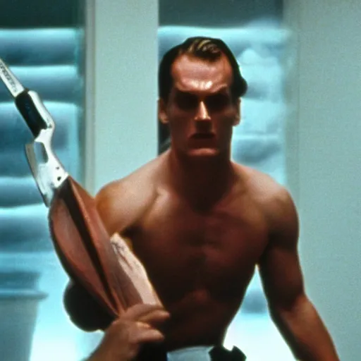 Prompt: Poseidon in American Psycho (1999)