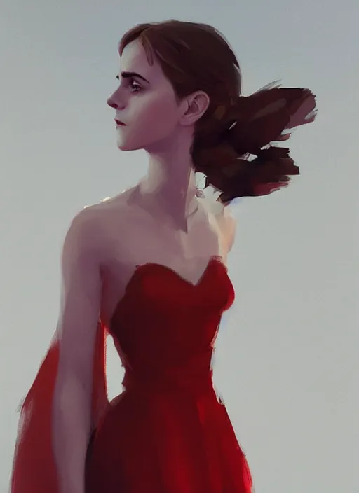 Prompt: a digital painting of a Emma Watson a red dress, by netter, style from greg rutkowski, beautiful eyes, full frame, oil painting, featured on artstation, concept art, smooth, sharp focus, illustration, very detailed, ambient lighting, unreal engine render, concept art by Atey Ghailan, by Loish, by Bryan Lee O'Malley