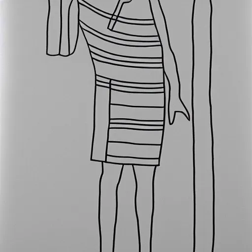 Prompt: simple line art outline of a 30 year old man in ancient Canaanite clothing