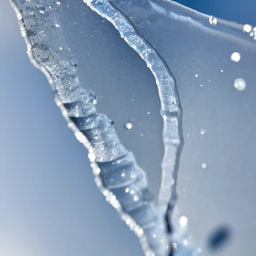 Prompt: a transparent sheet of intact frosted ice refracting an eye behind it, XF IQ4, f/1.4, ISO 200, 1/160s, 8K, RAW, unedited, symmetrical balance, in-frame