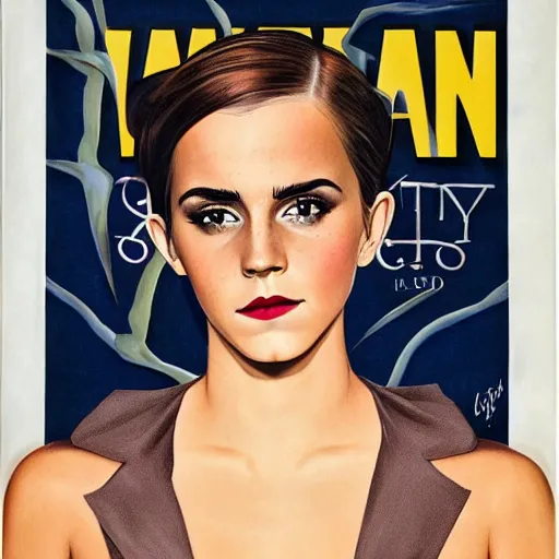 Image similar to emma watson Heavy Contour makeup look eye shadow smokey eyes fashion model face by artgem by brian bolland by alex ross