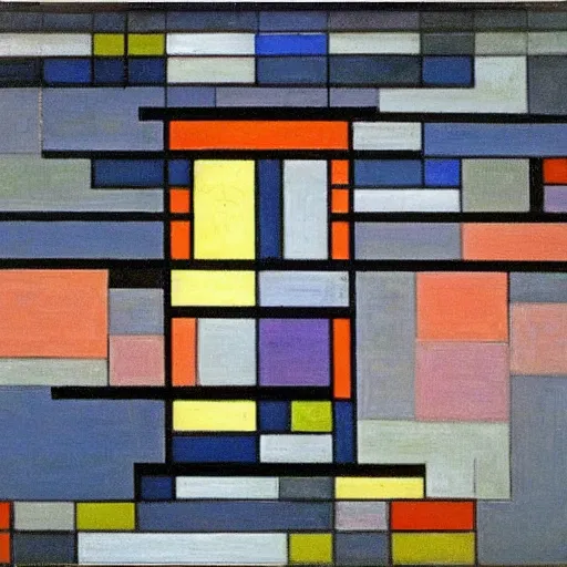 Image similar to end of the life by piet mondrian, vivid colors