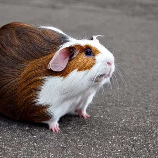Image similar to guinea pig with tires for legs