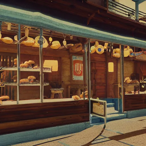 Prompt: Donuts on display at a USA western saloon in the 1800s, robot barkeep, muted cyberpunk style, tranquil, busy but lonely, atmospheric, hazy, sweltering, autochrome, 8k, reflections, octane render, unreal engine 5, in the style of Cézanne