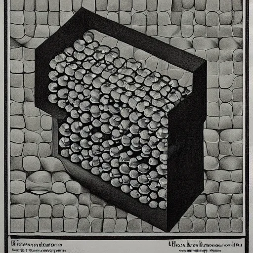 the glass bead game, M. C. Escher mezzotint | Stable Diffusion