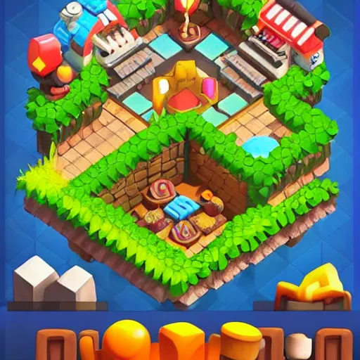 Prompt: a farming mobile game, cute, rounded house and cute character, funny, retro and fantasy style, clash royale style, candy rush style, pinterest