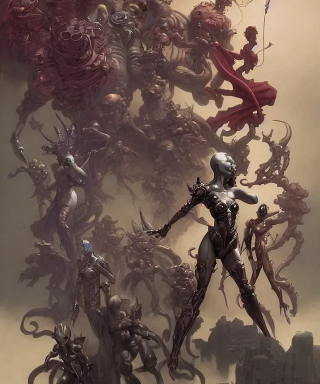 Prompt: beautiful evil fantasy baby superheroes, ultra realistic, wide angle, intricate details, the fifth element artifacts, highly detailed by peter mohrbacher, hajime sorayama, wayne barlowe, boris vallejo, aaron horkey, gaston bussiere, craig mullins