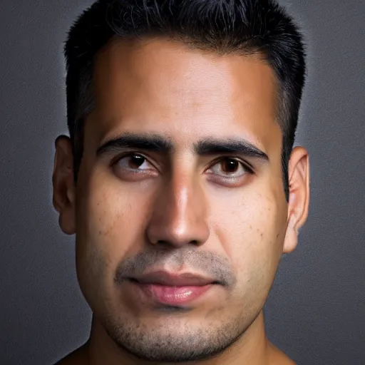 Prompt: headshot, portrait photo still of an average brazilian man, white background, 8 k, 8 5 mm f 1. 8